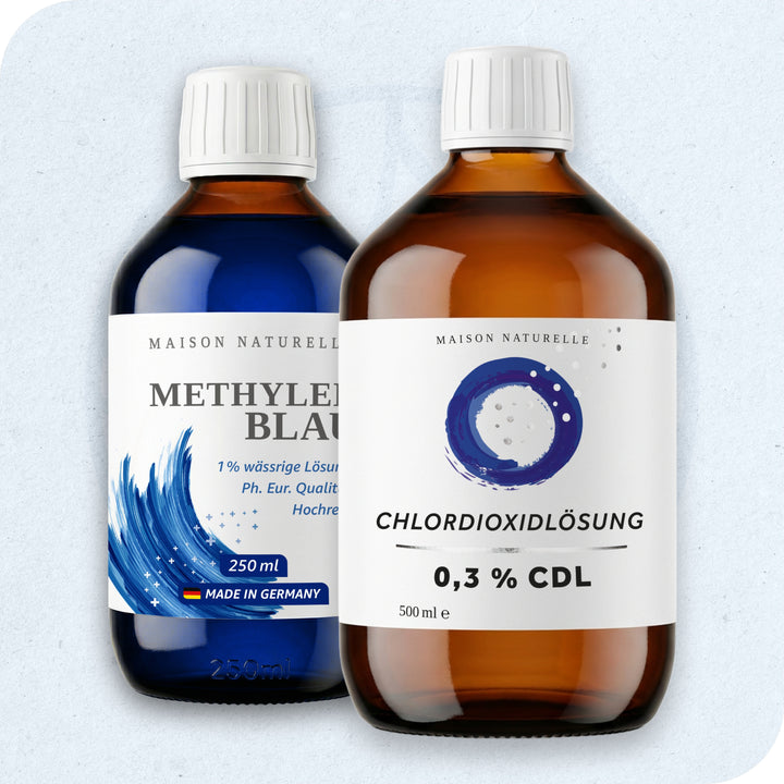 CHLORDIOXID FERTIGLÖSUNG 0,3% (CDL/CDS) + METHYLENBLAU im Set